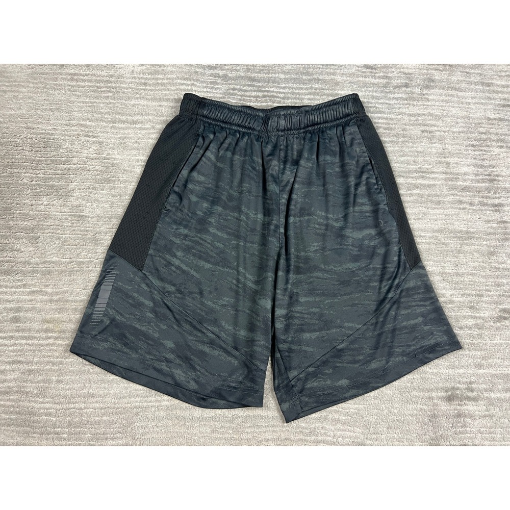 RBX Performance Shorts Mens M Grey Camo Athletic Mesh Panel Gym BEZSH2559